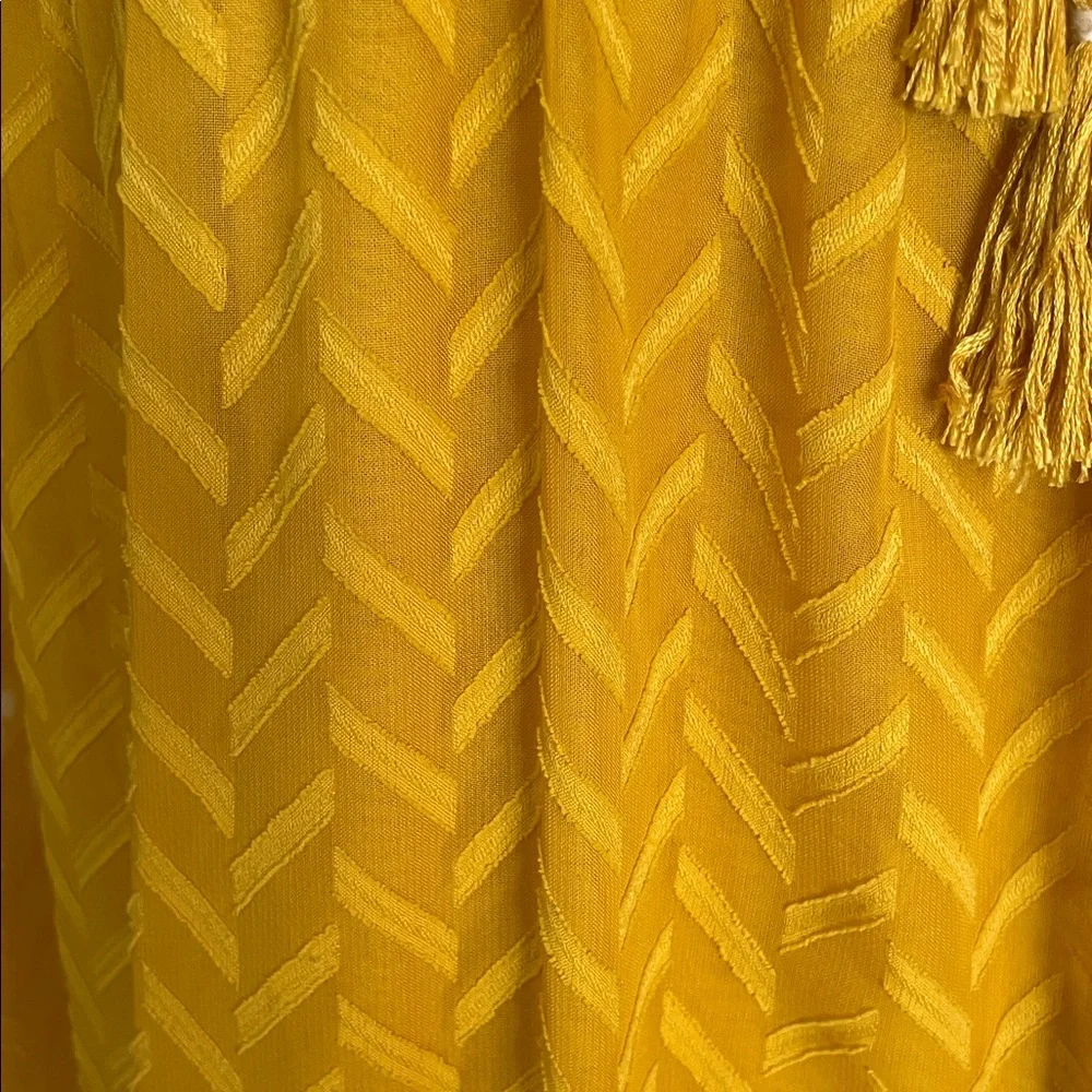 ANTHROPOLOGIE “ONE SEPTEMBER ANWEN” Mustard Yellow Boho Tunic  Dress Size Large